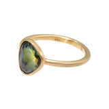 Organic Shape BiColor Sapphire Ring in 14k Gold