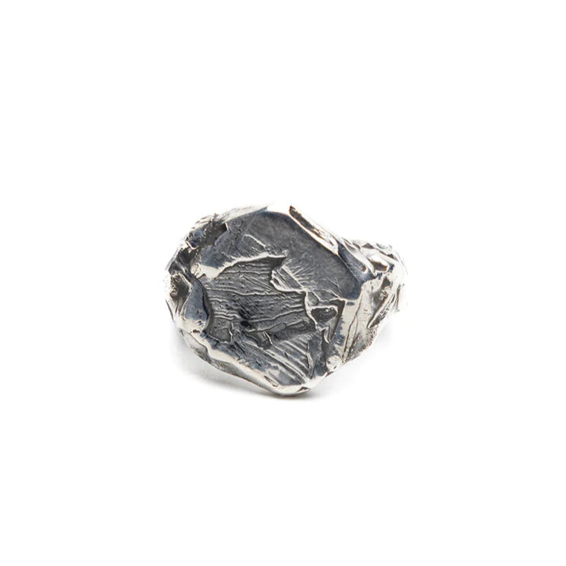 Ocean Cube Ring in Oxidized Silver