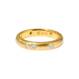 4mm Half Round Band in 22k Gold with 9 White Diamonds