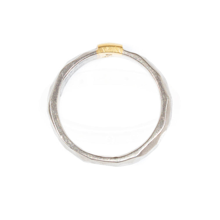 7mm Textured Band in 18k Palladium White Gold and 18k Yellow Gold