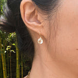 Large Goshenite Earrings in 14k Yellow Gold