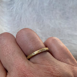 Simple Architectural Gold Band with White Diamonds in 18k Rose Yellow Gold and Sand Texture