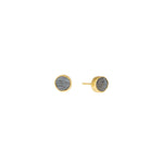 Hematite Gold Post Earrings in 18k Yellow Gold