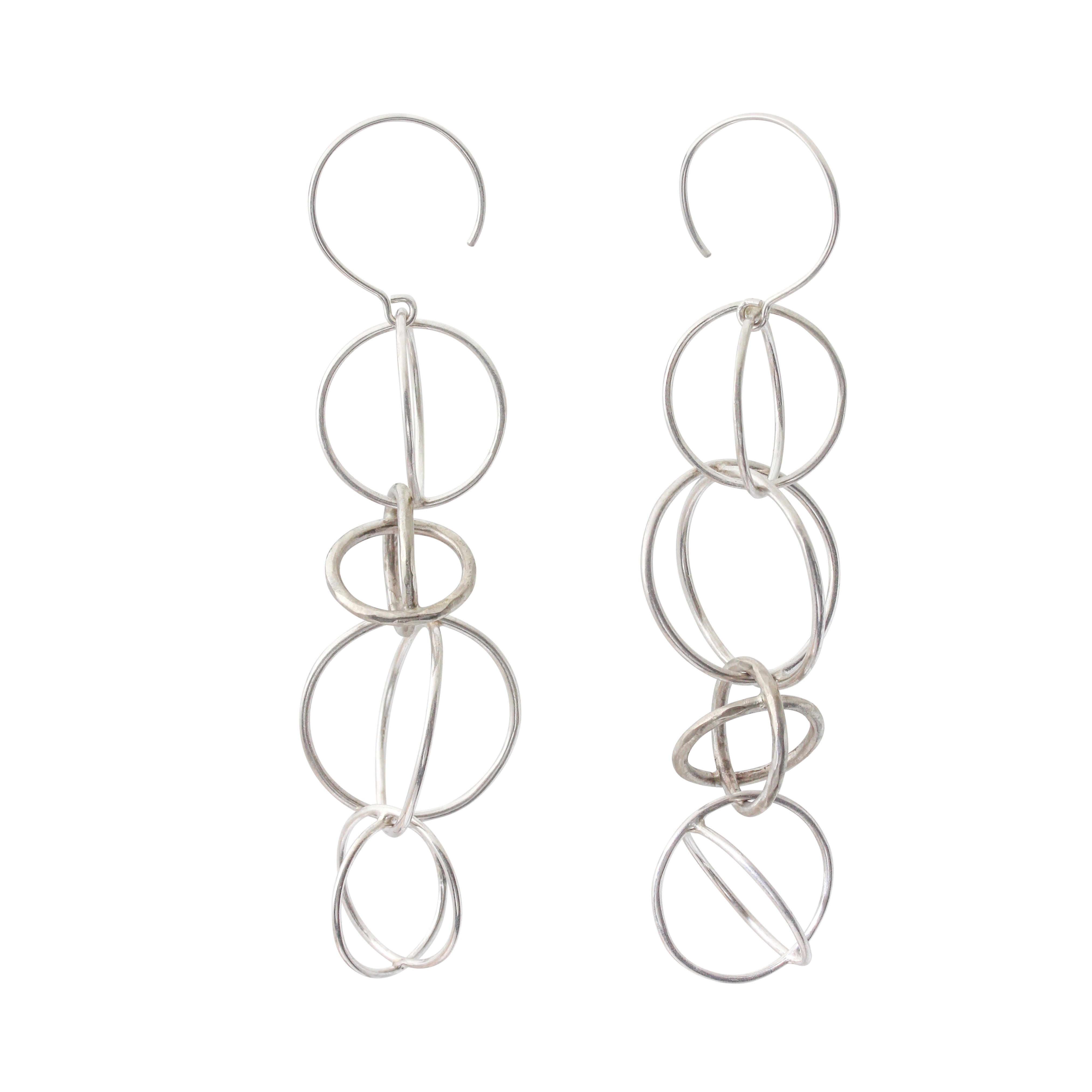 Kusari-Doi Earrings in Brushed Silver