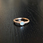 *Organic Diamond Crystal Solitaire Ring in Sand-Textured 14k Rose Gold