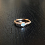 *Organic Diamond Crystal Solitaire Ring in Sand-Textured 14k Rose Gold