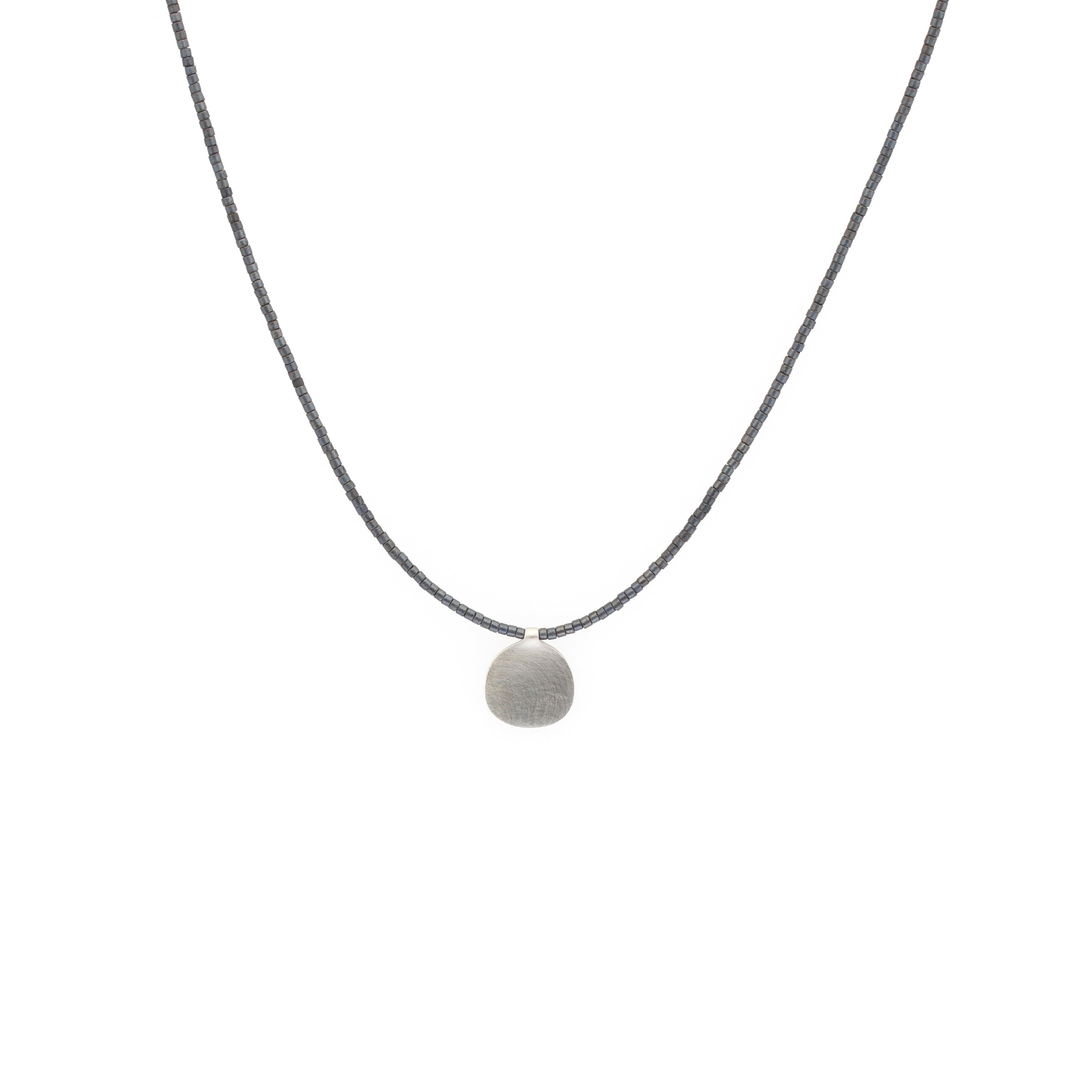 Serina Necklace with Grey Beads in Silver