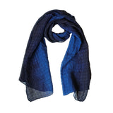 Naturally Fermented Indigo-dyed Silk Scarf