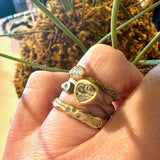 Ninja's Heart Stealthy Open Ring in Oxidized Silver and 18k Yellow Gold