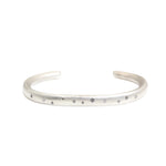 Plain Cuff with 11 Grey Diamonds in Silver