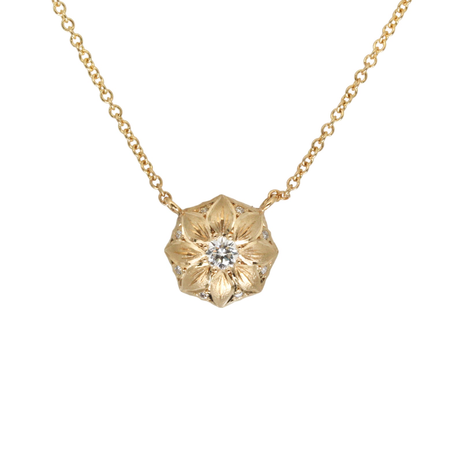 Clematis Necklace in 18k Yellow Gold