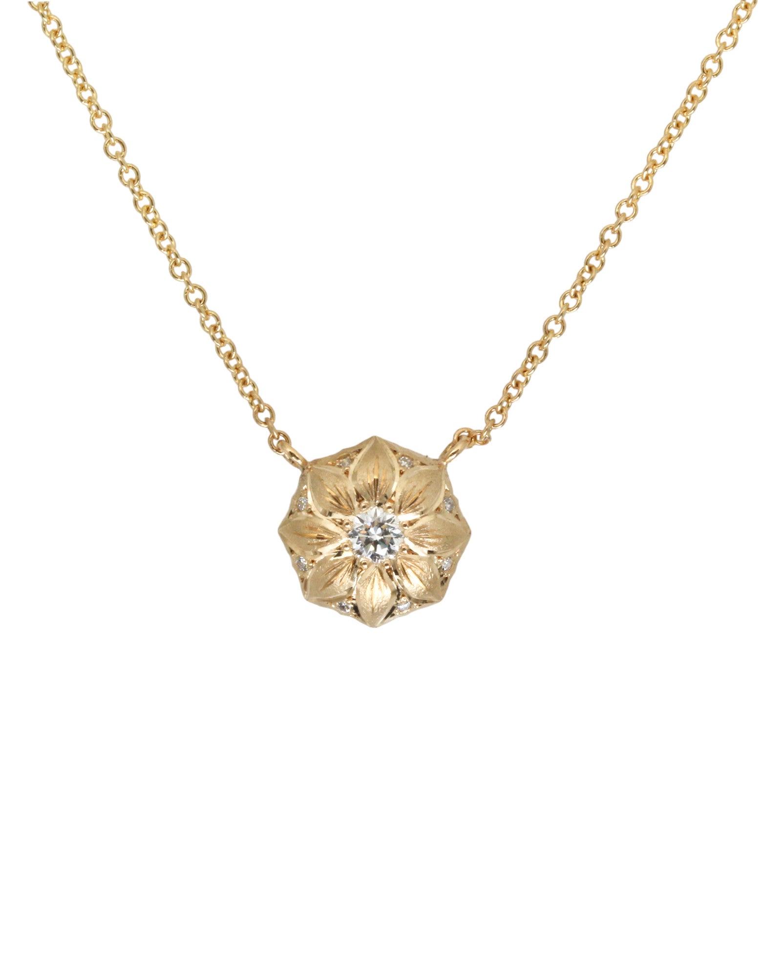 Clematis Necklace in 18k Yellow Gold