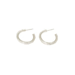 Sugar Brick Horizontal Hoop Earrings in Silver