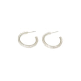 Sugar Brick Horizontal Hoop Earrings in Silver