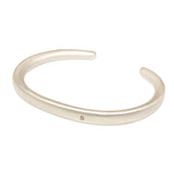Plain Cuff in Silver with (1) White Diamond
