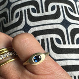 Oval Blue Sapphire Ring in 14k Yellow Gold