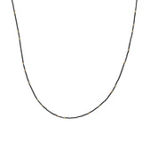 Gold Droplets Necklace in Oxidized Silver and 18k Gold