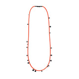 Emma Necklace with Oxidized Silver Droplets and Orange Beads