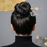 Vintage Japanese Hair Stick in Silver with Kyanite Cabochon