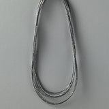 Long Kate Necklace with 18k Yellow Gold and Grey Glass Beads