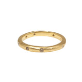 2.5mm Modeled Band in 18k Rose Yellow Gold with White & Cognac Diamonds