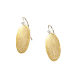 Small Perforated Oval Earrings in 22k & Silver Bi-metal