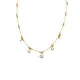 Lantern Necklace with Graduated Diamonds in 18k Gold