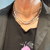 Hatachi Necklace in 18k Palladium White Gold with Grey Diamond on 18k Yellow Gold Chain