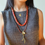 Gold Droplets Extra Necklace in Oxidized Silver and 18k Gold