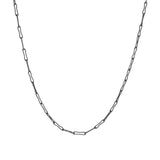 20" - 18 Gauge Elongated Bone Link Chain in Oxidized Silver and 18k Gold