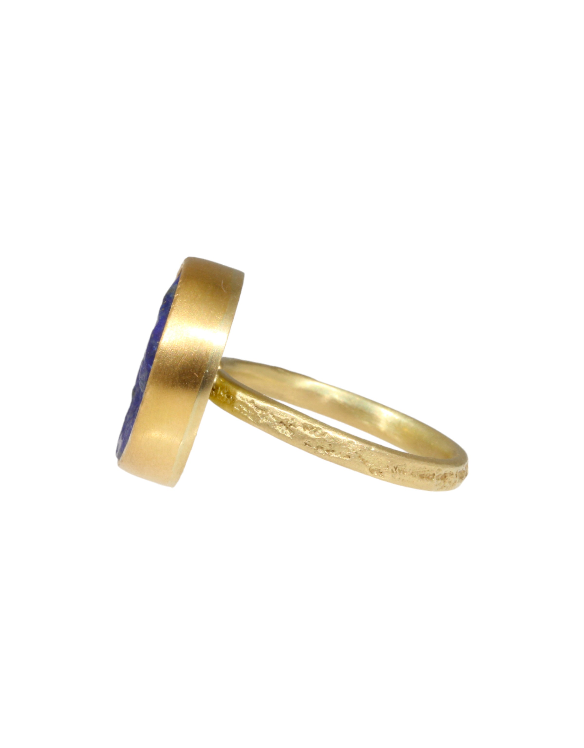 Rough Lapis Ring in 18k & 22k Yellow Gold