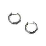6mm August Huggie Hoop Earrings in Oxidized Silver