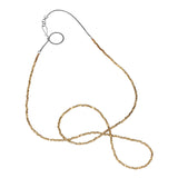 Intricate Brass Beads Necklace with Oxidized Silver Chain