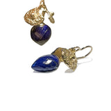Lapis Earrings in 10k Yellow Gold