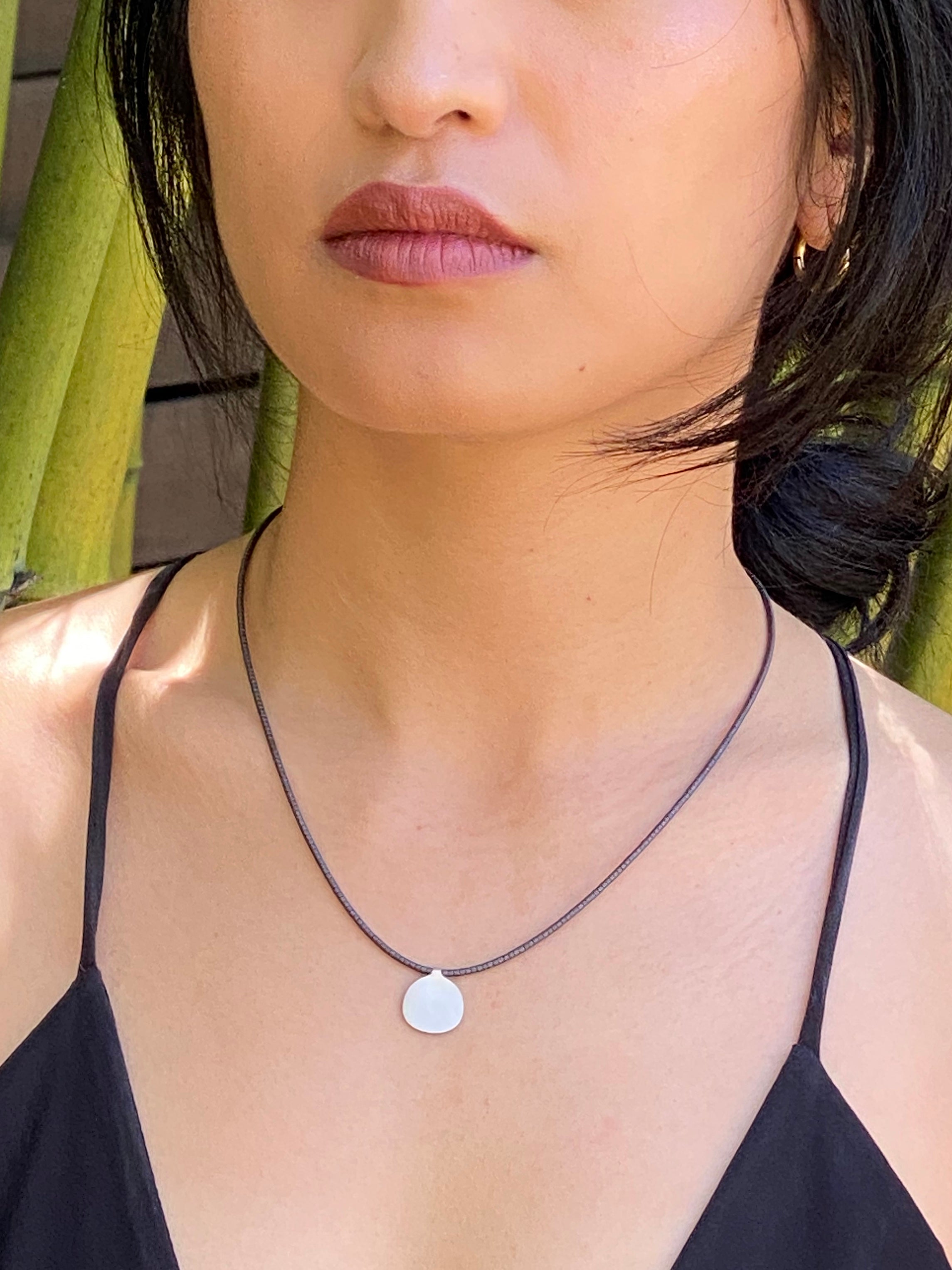 Serina Necklace with Grey Beads in Silver