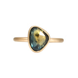 Organic Shape BiColor Sapphire Ring in 14k Gold