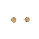 Mini Topography Plain Post Earrings in Yellow Bronze