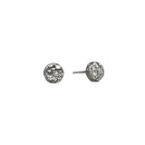 Mini Topography Plain Post Earrings in Oxidized Silver