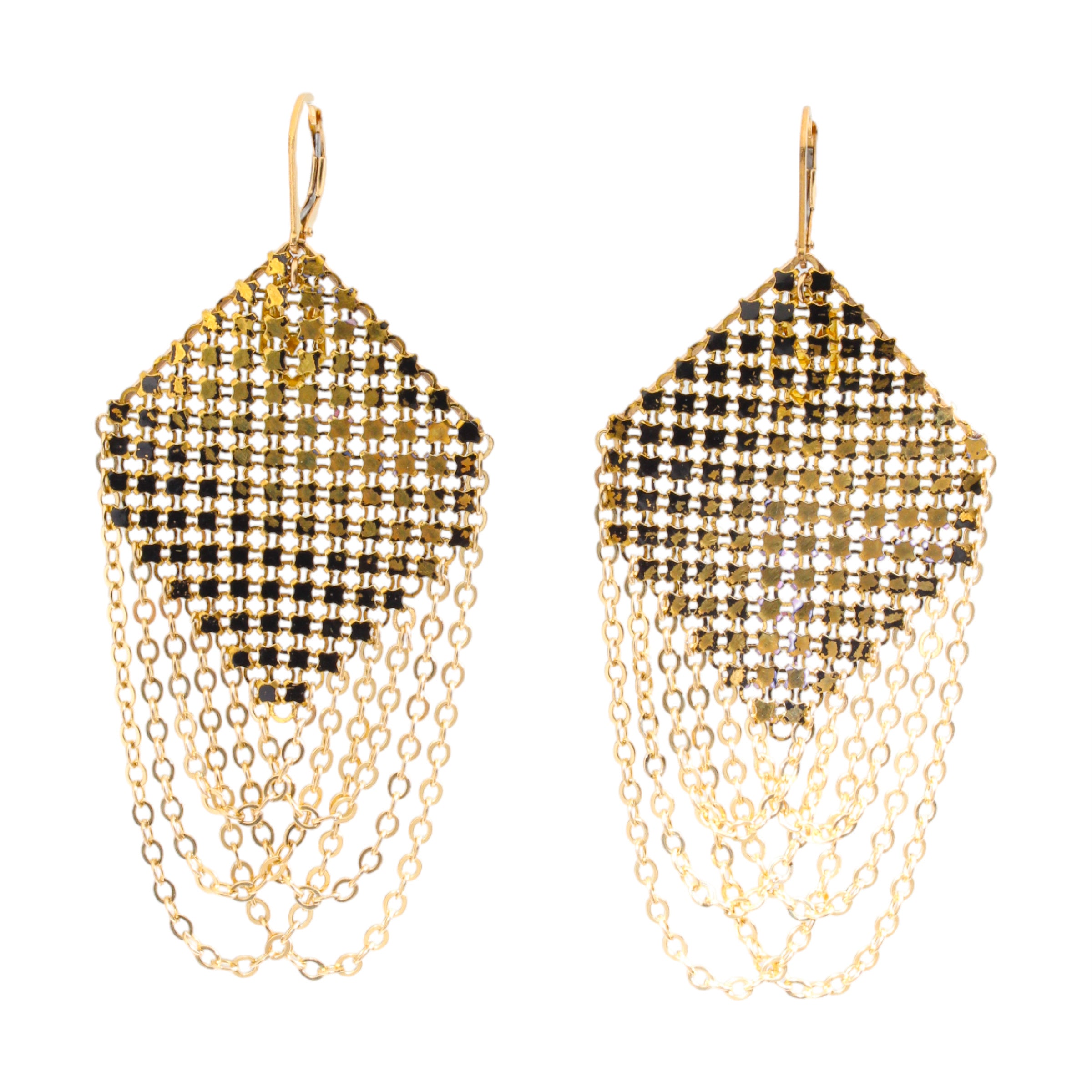 Swagged Lantern Earrings - Black Fade
