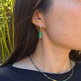 Sugar Babe Aventurine Tube Drop Post Earrings