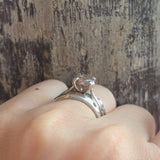 Talon Ring with Salt and Pepper Diamond in Platinum