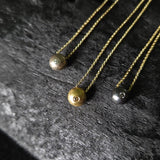 Hatachi Necklace in Brushed Silver with White Diamond on Silver Chain