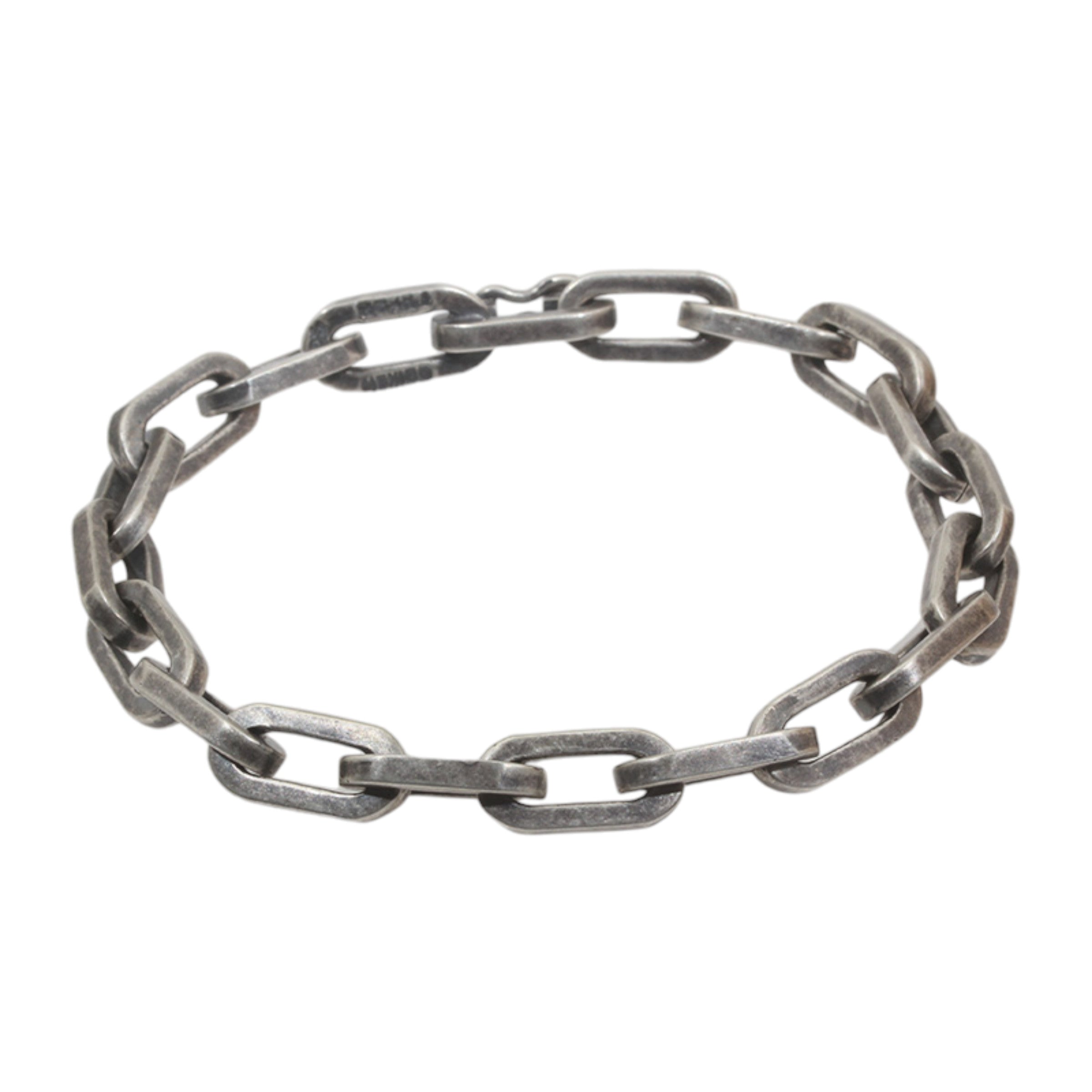Chunky Paperclip Chain Bracelet in Oxidized Silver