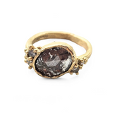 Oval Rosecut Diamond Cluster Ring in 18k Gold