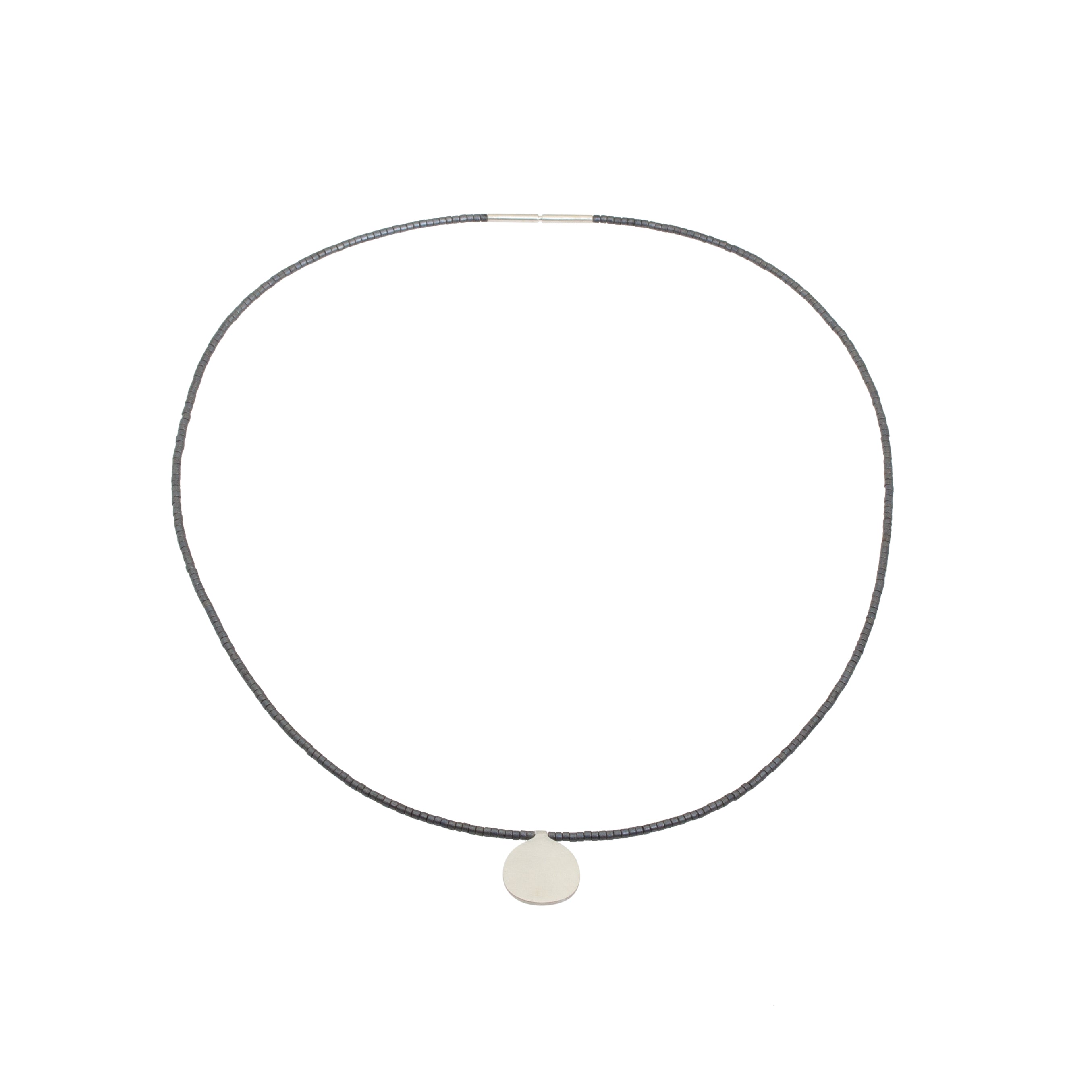 Serina Necklace with Grey Beads in Silver