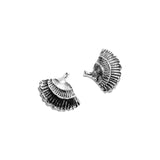 Whirl Fan Post Earrings in Oxidized Silver