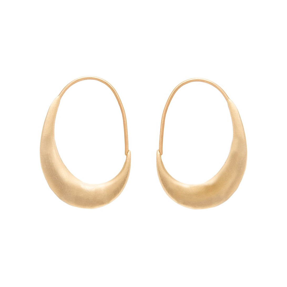 Crescent Hoop Earrings in 10k Yellow Gold