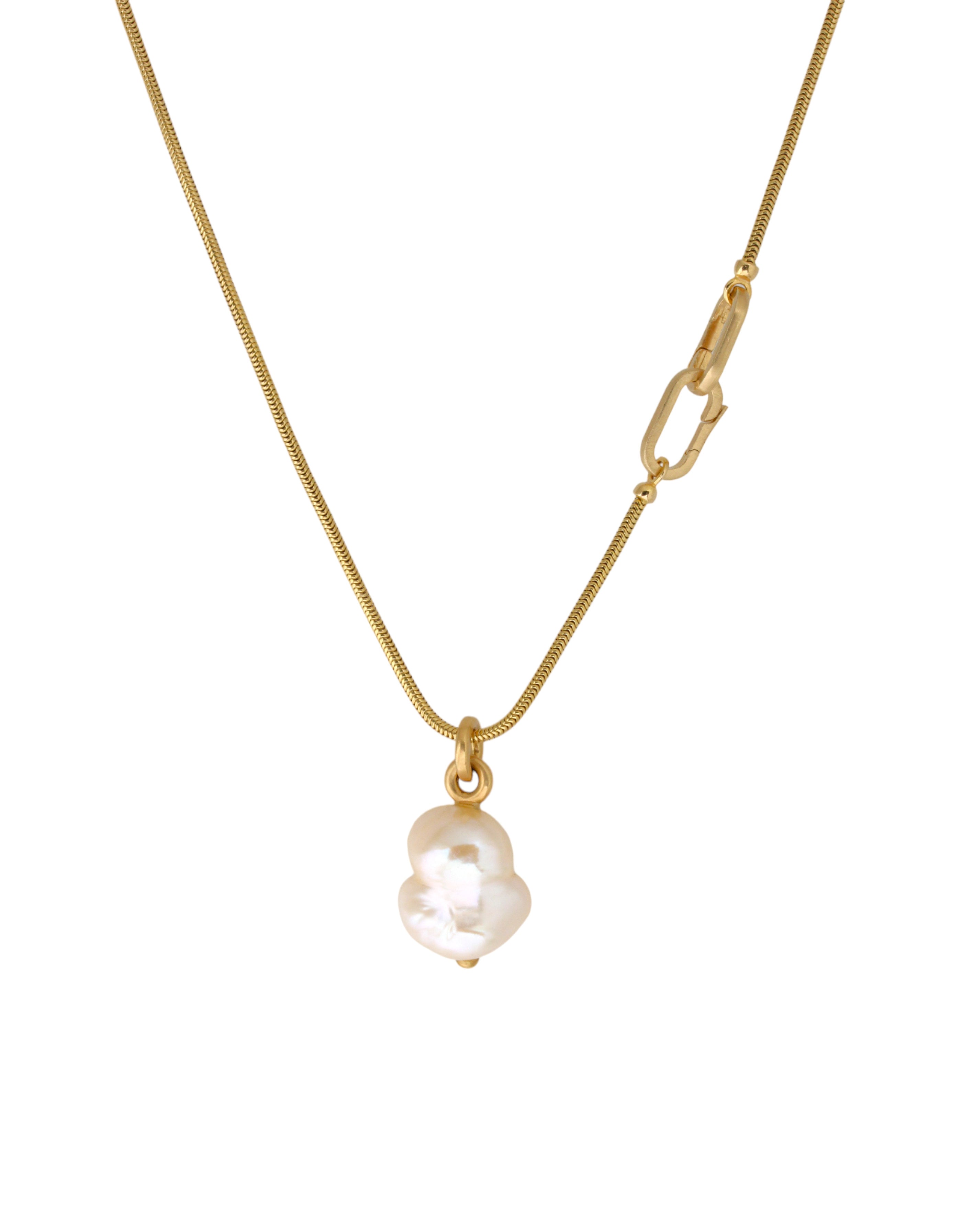 Baroque Pearl Charm Pendant in 18k Gold