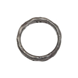 Organic Texture Wave Ring in Oxidized Silver with Grey Sapphires