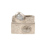 Custom Diamond Crystal Men's Ring in 18k Palladium White Gold